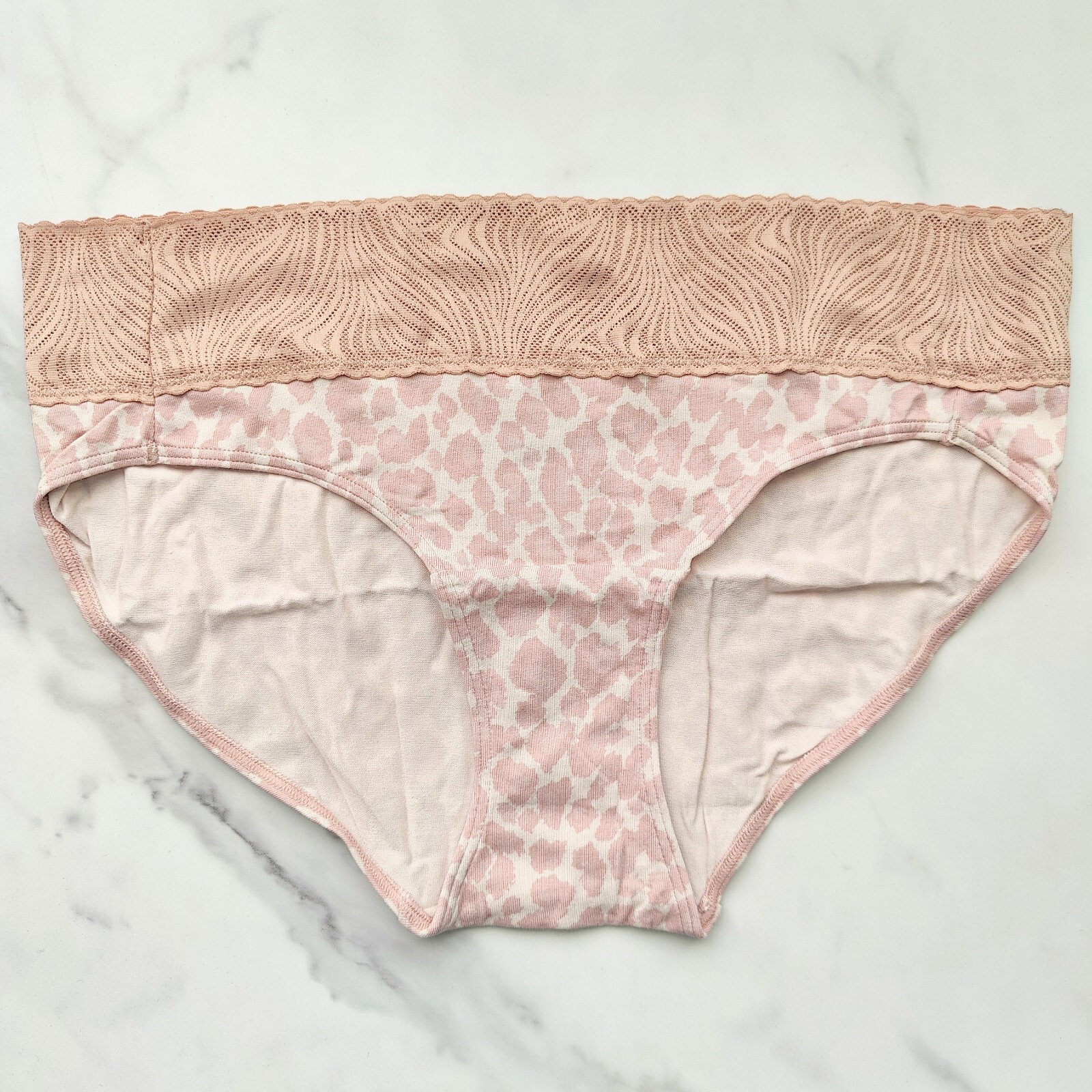 Soma Cotton Modal Lace Hipster Panty Blended Animal Hush SZ M