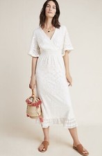 NEW Farm Rio Devore Midi Dress Size Small Ivory  Z264-9