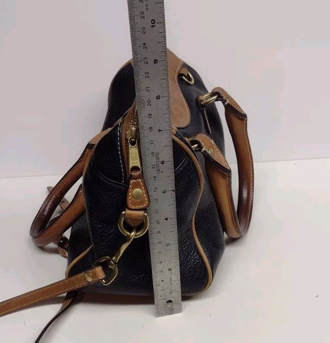 Vtg GHURKA Colette Satchel Black Pebbled Leather Crossbody - Picture 13 of 15