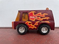 BUDDY L - Vintage RED VAN WITH FLAMES MADE IN HONG KONG PRESSED STEEL