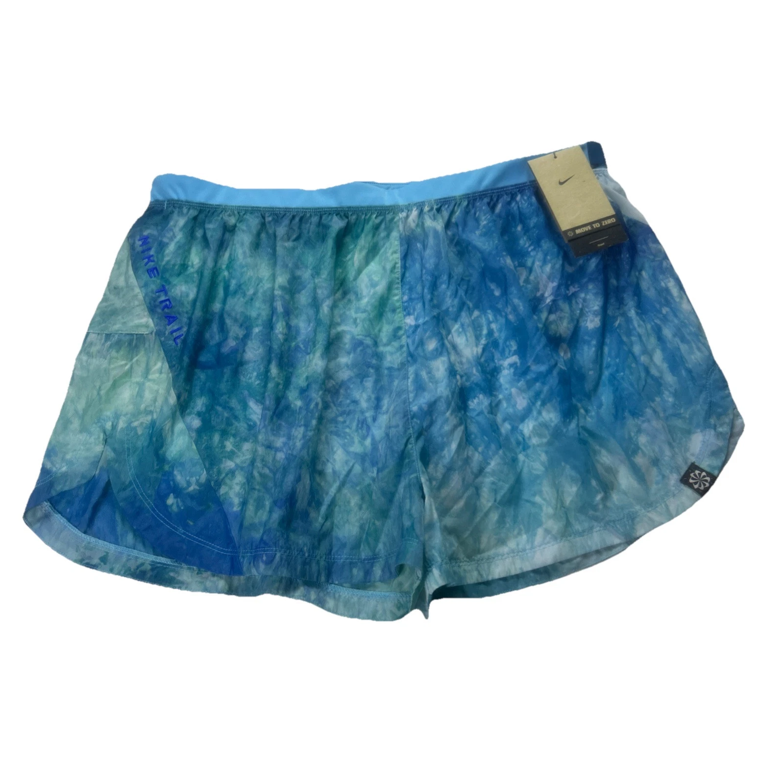 Nike Women's Trail Repel Running 3” Shorts Size XL Tie-Dye Blue DX1021 Lined NWT