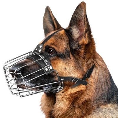 German Shepherd Wire Cage Muzzle Metal Basket Large Breed Anti Bite Safety