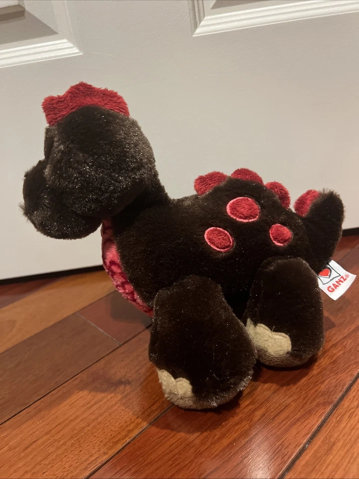 Webkinz COCOA DINOSAUR GANZ Plush Stuffed Animal Brown Pink 8" HM338 - NO CODE - Image 3 of 4