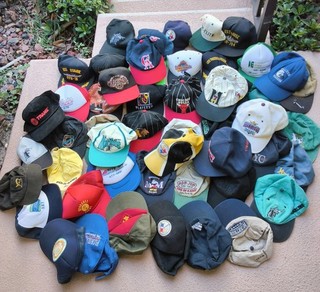 Vintage 70s 80s 90s LOT OF 50 Hats Snapbacks MLB NBA NFL Sports Army Pin Stripe