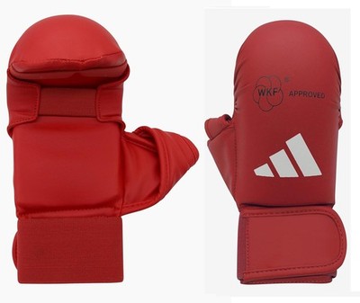 Original Adidas Karate Faustschutz mit Daumen   WKF Approved   Rot (Gr. L)
