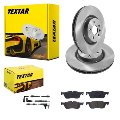 TEXTAR BREMSSCHEIBEN+ BELÄGE VORNE passend für LAND RANGE ROVER EVOQUE DISCOVERY