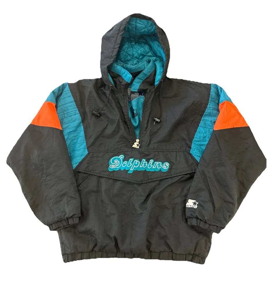 Chaqueta grande de los Miami Dolphins negra para hombre  Foto 2 de 4