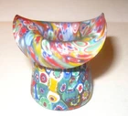 Vintage Millefiori Glass Toothpick Holder Top Hat