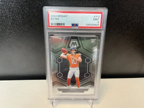 2024 Panini Mosaic Football Bo Nix #312 Rookie RC PSA 9 Mint Denver Broncos