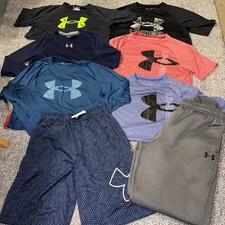 Under Armour Boys Size XL Youth Bundle 8 Pcs. 4 S/S 2 L/S Tops 1 Shorts 1 Pant