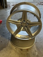Mercedes Benz OEM 19 Staggered Wheel Set Mare Silver Aggressive Fitment