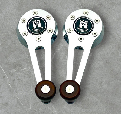 Window Crank SET for 68-79 VW Bay Window Bus, Type 2 Chrome w/Wood knobs Cruiser