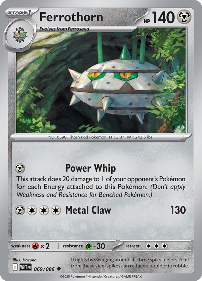 Pokemon Ferrothorn - 069/086 - Uncommon NM-Mint PKMN SV White Flare