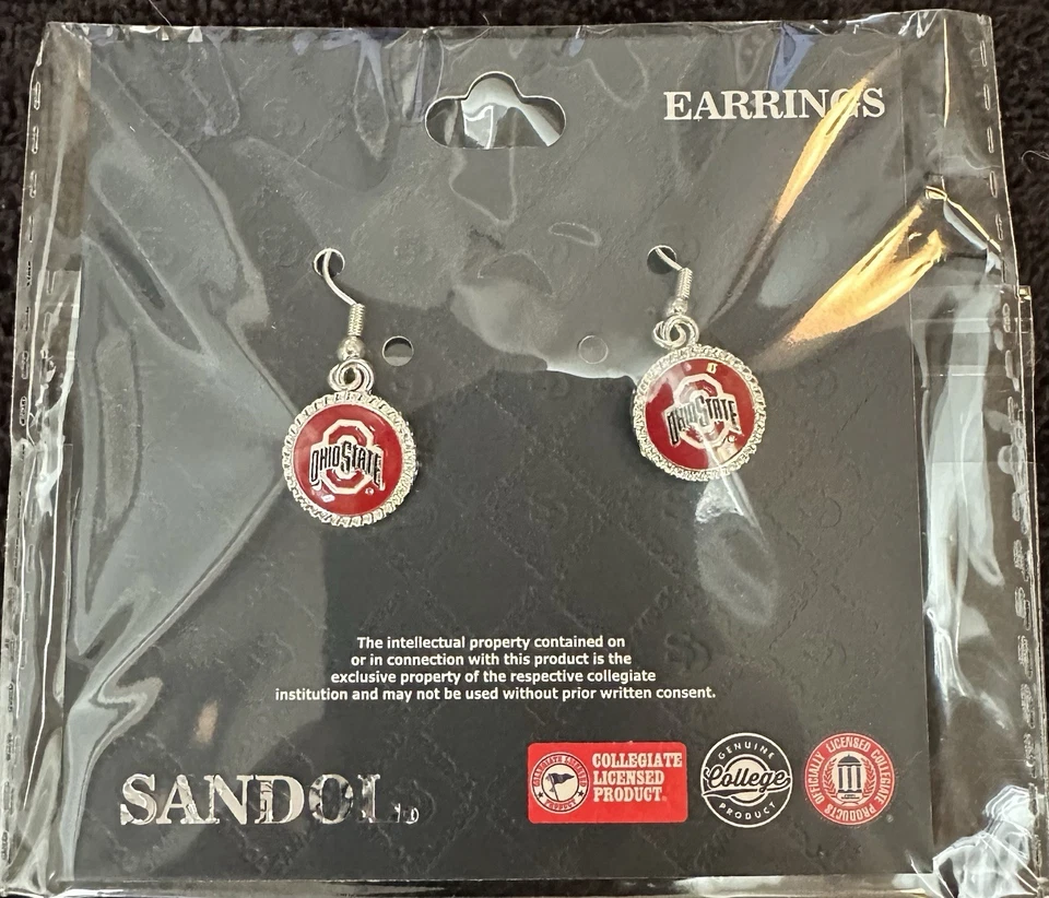 Ohio State Buckeyes  Gift Pack. Crossbody purse, necklace, earrings & Keychain - Image 4 of 4