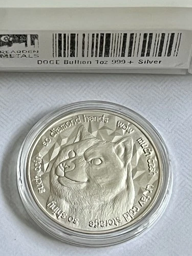 2021 Shiba Inu DOGE Coin 1 Oz Troy Ounce .999 Fine Silver Diamond Hands