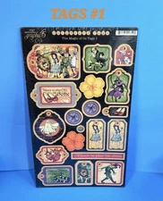 RARE GRAPHIC 45 VINTAGE THE MAGIC OF OZ CHIPBOARD #1 TAGS BNIP SCRAPBOOK