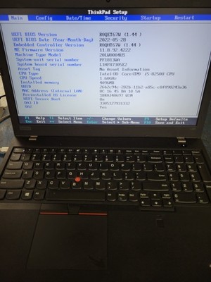 Lenovo ThinkPad L580 i5-8250U 4GB RAM *AS IS/No HDD/No OS/*BIOS* | LP487