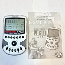 Excalibur World Series of Poker Texas Hold Em Handheld Electronic Game w Manual