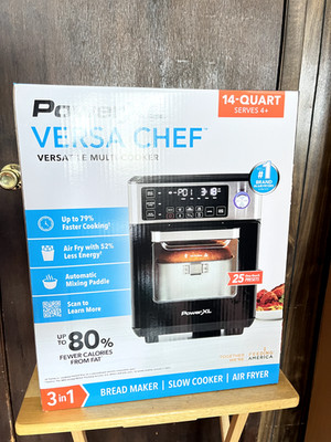 PowerXL Versa Chef Multi Cooker Silver Black NEW