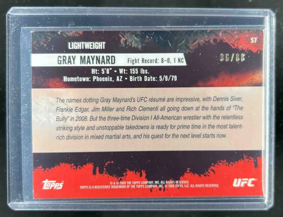 2009 Topps UFC Round 2 Gray Maynard Bronze #/88 - Image 2 of 2