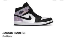 Air Jordan 1 “ZenMaster” Black and White High-Top Sneakers Jordan 1 SE Mid Zen Master for Sale | Authenticity  main image 4