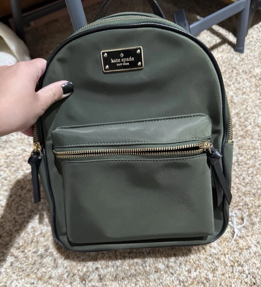 kate spade dark green pebble leather backpack with tassel Kate Spade Lizzie Saffiano Leather Medium Flap Backpack  main image 3