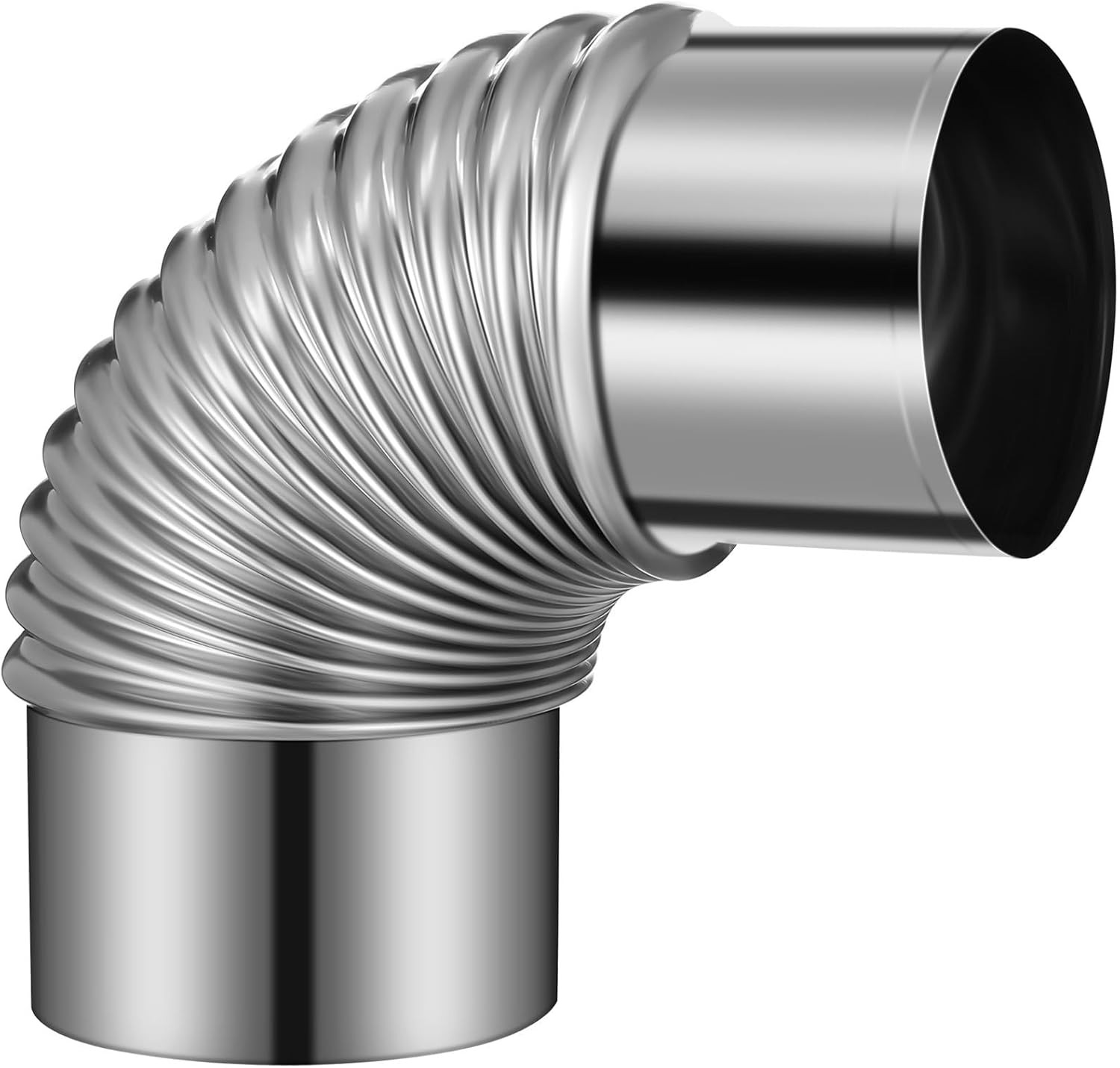 Kisangel 3" Pellet Stove Pipe 90&deg; Elbow Stainless Steel Flu