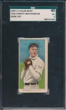 1910 T206 POLAR BEAR - CHRISTY MATHEWSON DARK CAP - SGC 40 VG 3 (SVSC)