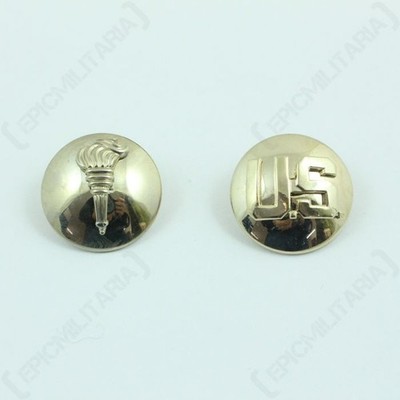 US ROTC und Monogram Collar Discs - verblasst - Silberfarbe - Ausbildungskorps