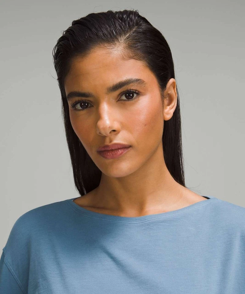 Camiseta Top Lululemon Back In Action Utility Azul De Gran Tamaño Manga Larga 0 Foto 4 de 4