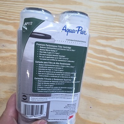2 Genuine Aqua-Pure by 3M Water Filter Cartridges AP117 - New Sealed
