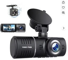 3-Channel Dash Cam Front Rear Inside 1080P w/ 32GB Card HDR, G-Sensor, 24Hr Park