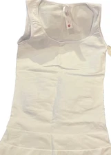 Curves Women’s Essential Square Neck Control tank Size Large White