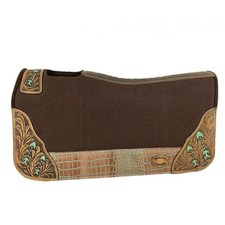 Klassy Cowgirl 28" x 30" Brown Felt Saddle Pad with Painted Arrows 
