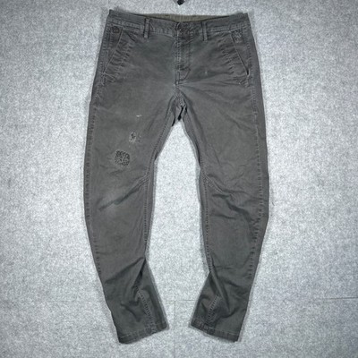 G-Star Raw Pants Mens 34x32 Grey Bronson 3D Slim Chino Tapered Workwear