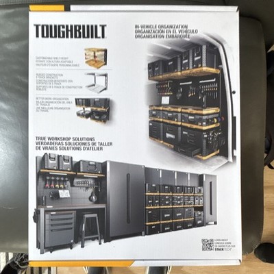 TOUGHBUILT StackTech 2-Shelf System Tool Box Metal Black Yellow Stackable