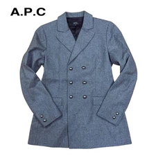 A.P.C. Woman French Wool Double Jacket Breasted Gray Limited Edition Style Refin