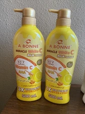 Pack2 A Bonne Miracle White C Milk Lotion Extra VitaminC And AHA Whitening 500ml