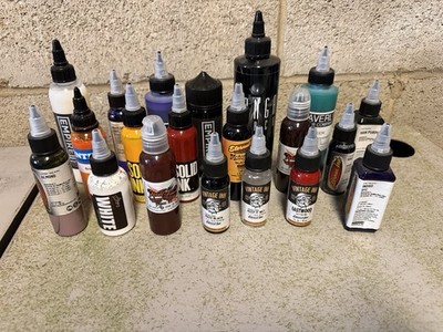 20 bottles tattoo ink mixer NEW pigment EXPIRED UNOPENED 50 ounces mixed lot