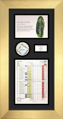 Hole in One Golfrahmen 20x12, Ball Scorekarte Foto Display Shadow Box schwarz