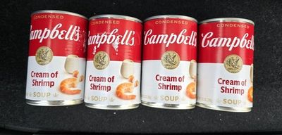 #ad Campbell#x27;s Condensed Cream of Shrimp Soup 4 Cans 10.5 oz Exp Date March 2027 $39.00