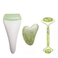 3-in-1 Jade Roller and Gua Sha Tool for Anti-Wrinkle and Pain Relief