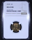 1919 Lincoln Wheat Cent - 1c NGC MS63 RB - Red Brown - Great Example!
