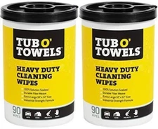 Tub O Towels TW90 2-PACK Heavy Duty Multi-Surface Cleaning Wipes - 10"x12" Size