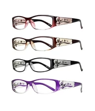 eyeBOGO Kaylee 4-Pack Stylish Reading Glasses for Women