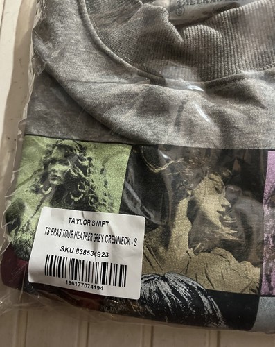 🌙 Brand New Taylor Swift The Eras Tour Heather Gray Crewneck Authentic (S) - Picture 2 of 5