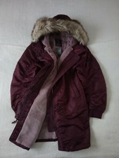 Womens Abercrombie & Fitch Shiny Nylon Parka Water Resistant Fur Jacket Xl £210