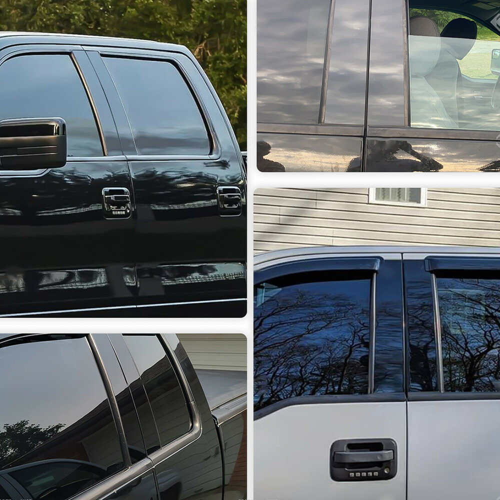 2004-2014년형 포드 F-150용 유광 블랙 도어 기둥 커버 4개 세트