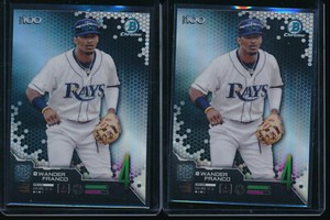 Lot-of-2-WANDER-FRANCO-2019-Bowman-Chrome-Top-100-Tampa-Bay-Rays-Rookie-RC-QTY