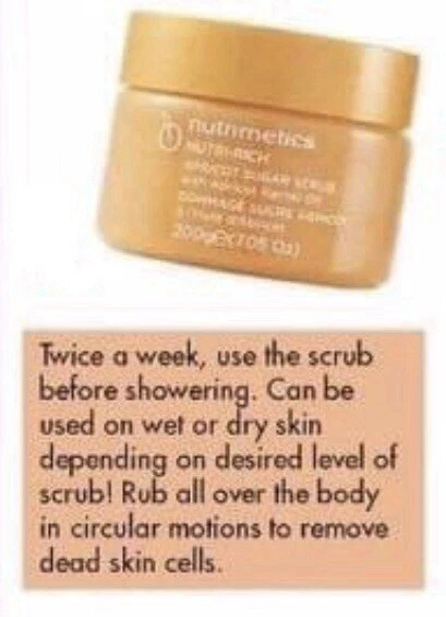 3 X Nutrimetics Nutri-Rich Apricot Sugar Scrub Exfoliant Renewed Glowing skin